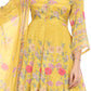 Elegant Yellow Floral Printed Sharara Suit Set