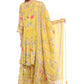 Elegant Yellow Floral Printed Sharara Suit Set