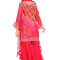 Radiant Red &amp; Pink Bandhani Sharara Suit