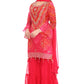 Radiant Red &amp; Pink Bandhani Sharara Suit