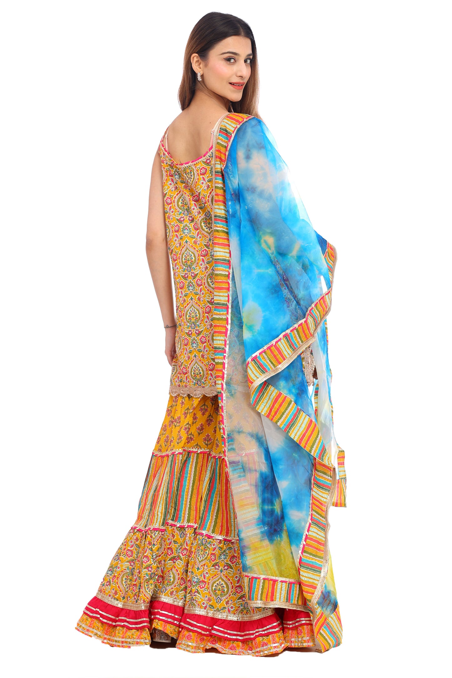 Vibrant Multicolor Sharara Suit – Traditional Elegance with a Modern Twist