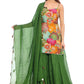 Vibrant Multicolor Printed Sharara Set with Green Dupatta