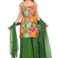 Vibrant Multicolor Printed Sharara Set with Green Dupatta