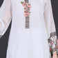 Elegant White Embroidered Kurta Set with Trousers