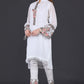 Elegant White Embroidered Kurta Set with Trousers