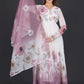 Elegant Mauve Floral Printed Anarkali Suit with Dupatta