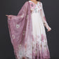 Elegant Mauve Floral Printed Anarkali Suit with Dupatta